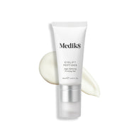 A tube of Eyelift Peptides stands upright, with a swatch of the product behind it.