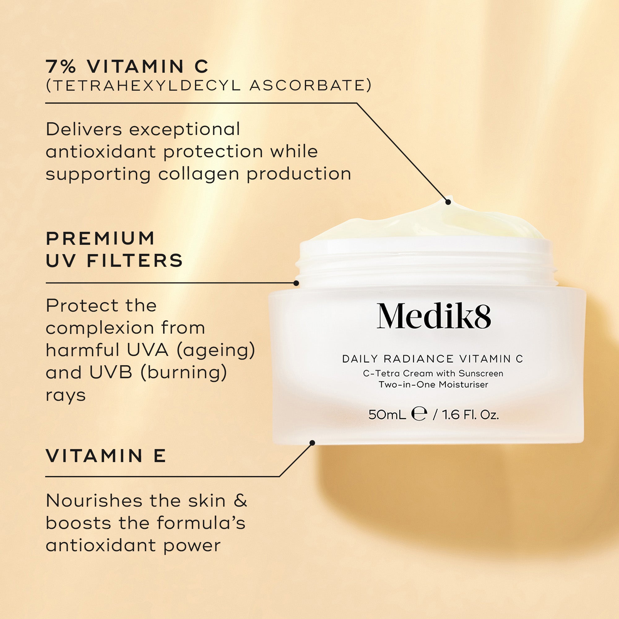 Daily Radiance Vitamin C™ Moisturiser with Sun Protection – Medik8-AU