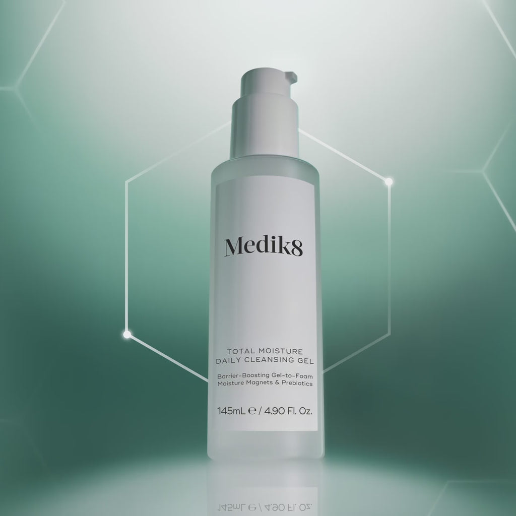 New Medik8 Total Moisture Daily Cleansing Gel: Removes everything, disturbs nothing. Clinically proven to maintain hydration until your next cleanse.